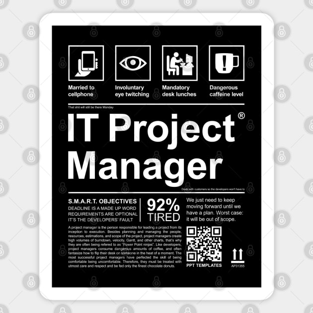 PROJECT MANAGER LABEL Magnet by officegeekshop